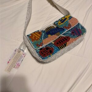 Colorful Beaded Fish Design Women's Bag